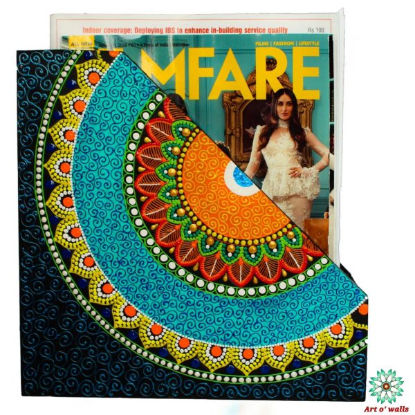 Mandala Style Colourful Magazine holder