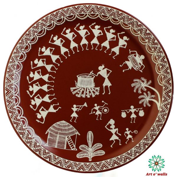Warli art Decorative plate(hanging)
